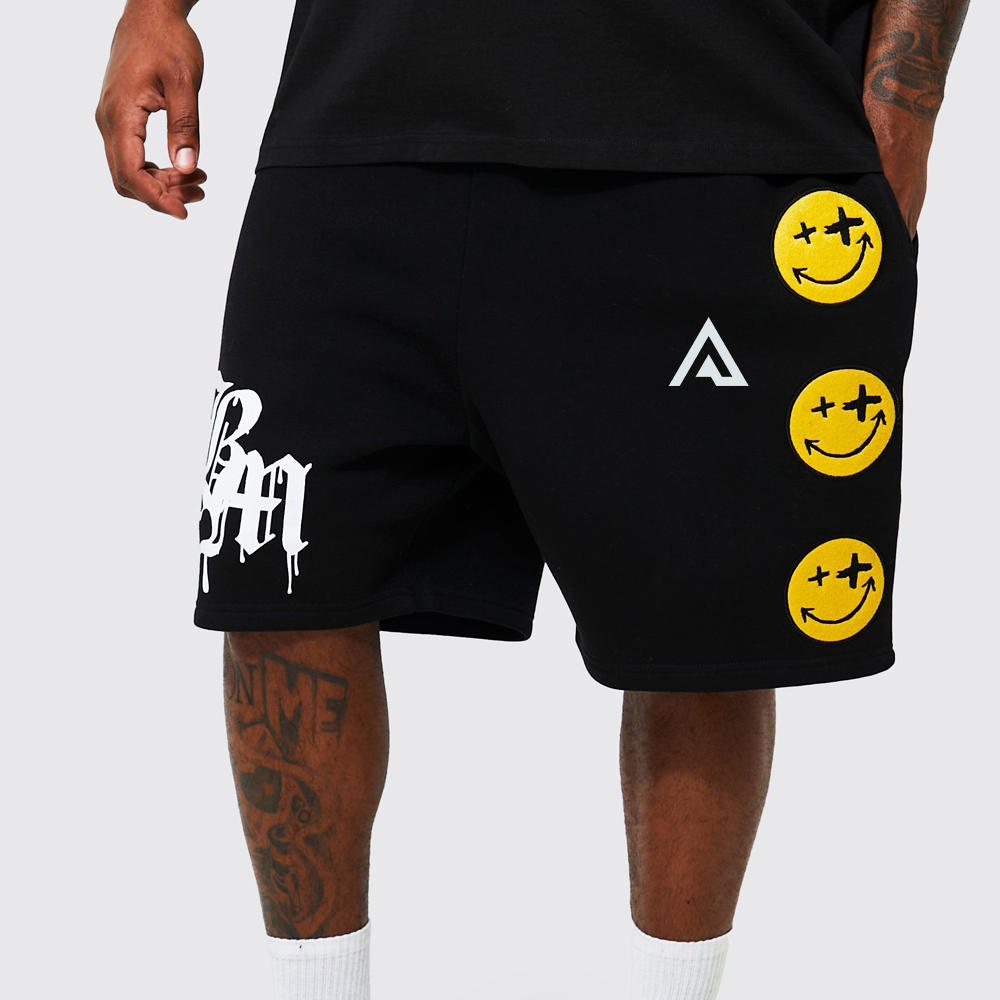 Plus Bm Applique Jersey Shorts