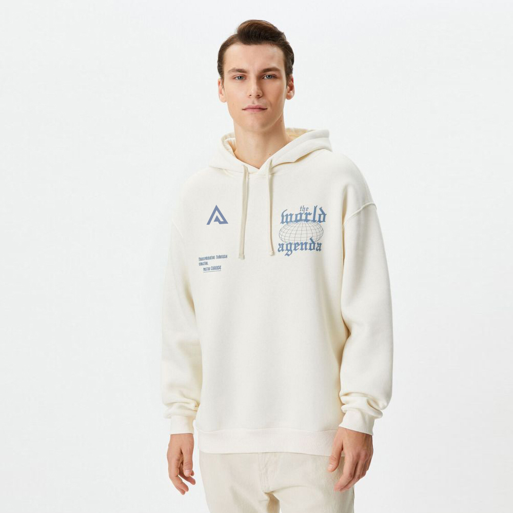 Oversize Sweatshirt Hooded With Printed Slogan On The Back